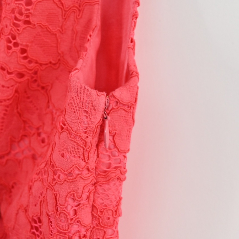 Kate Spade High Low Lace‎ Dress Size 00 Take A Walk On The Wild Side Geranium - Picture 9 of 13